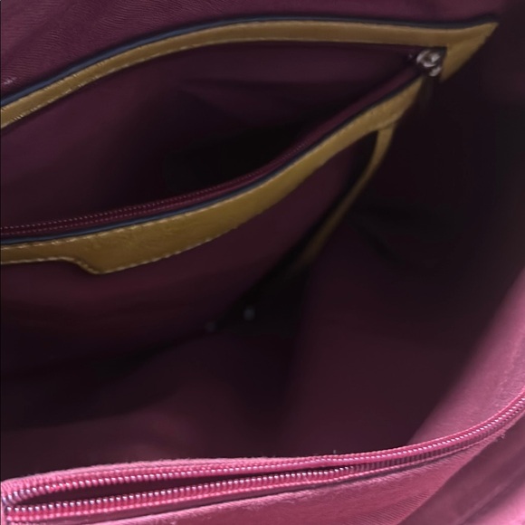 Yellow/Mustard Quilted Handbag with Black Accents EUC - Picture 3 of 5